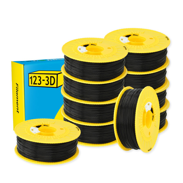 123-3D Filament PLA Black 1.75mm 10-pack 1kg  DHM10050 - 1