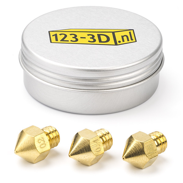 123-3D MK8 brass nozzle set, 1.75mm (0.2/0.4/0.5mm)  DAR00769 - 1