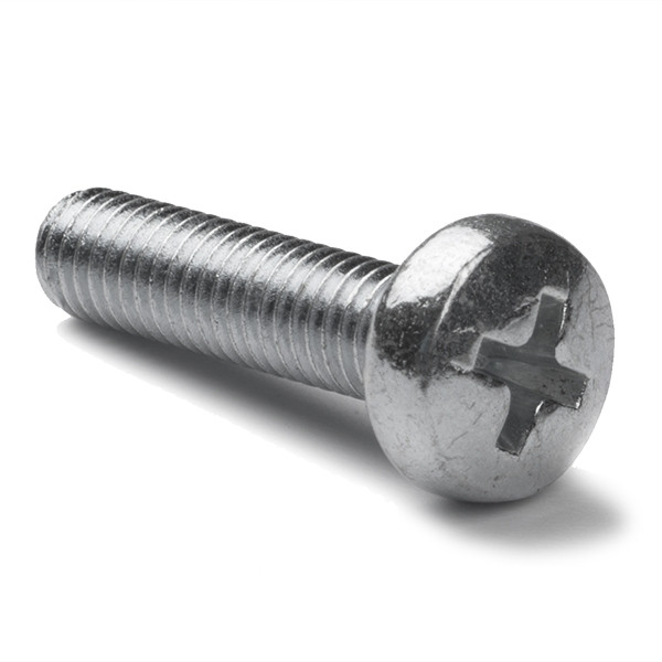 123-3D Zinc-plated metal round head screw, M6 x 35mm (50-pack)  DBM00150 - 1