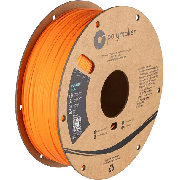 Polymaker PolyLite Luminous PLA Orange filament 1.75 mm 1 kg PA02090 DFP14398 - 2