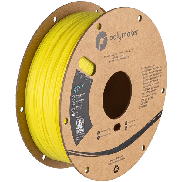 Polymaker PolyLite Luminous PLA Yellow filament 1.75 mm 1 kg PA02093 DFP14401 - 2