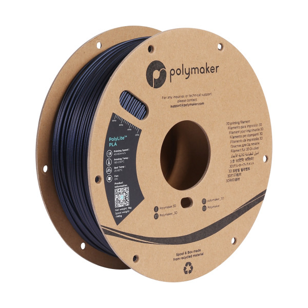 Polymaker PolyLite PLA Sparkle filament 1.75 mm Dark Blue 1 kg PA02028 DFP14320 - 1