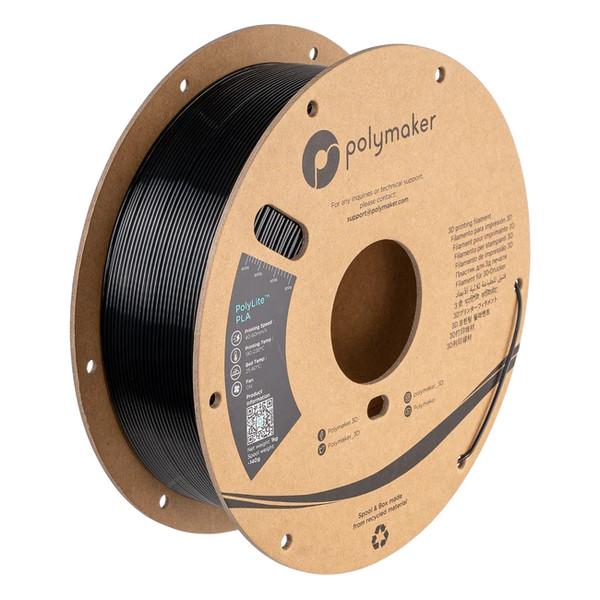 Polymaker PolyLite Silk PLA filament 1.75 mm Black 1 kg PA03017 DFP14322 - 1