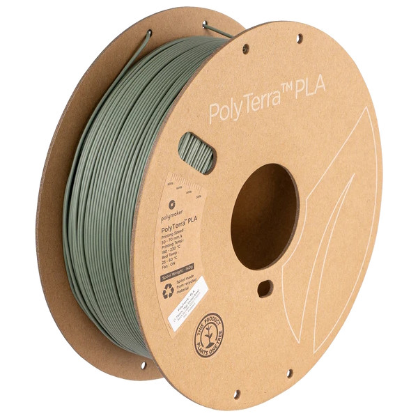 Polymaker PolyTerra PLA filament 1.75 mm Muted Green 1 kg PA04003 DFP14347 - 1