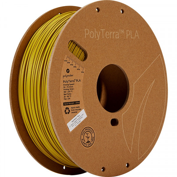 Polymaker PolyTerra army light green PLA filament 1.75mm, 1kg PM70958 DFP14232 - 1