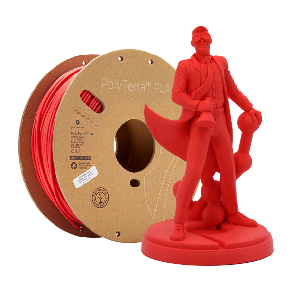 Polymaker PolyTerra lava red PLA filament 1.75mm, 1kg PM70826 DFP14158 - 1