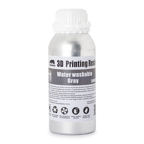 Wanhao grey water washable UV resin, 500ml 0308247 DLQ02028 - 1