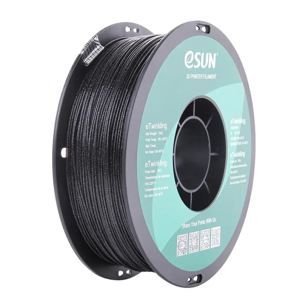 eSun eTwinkling filament 1.75 mm Black 1 kg eTwinkling-P175B1 DFE20261 - 1