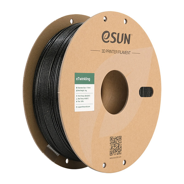 eSun eTwinkling filament 1.75 mm Black 1 kg eTwinkling-P175B1 DFE20261 - 1